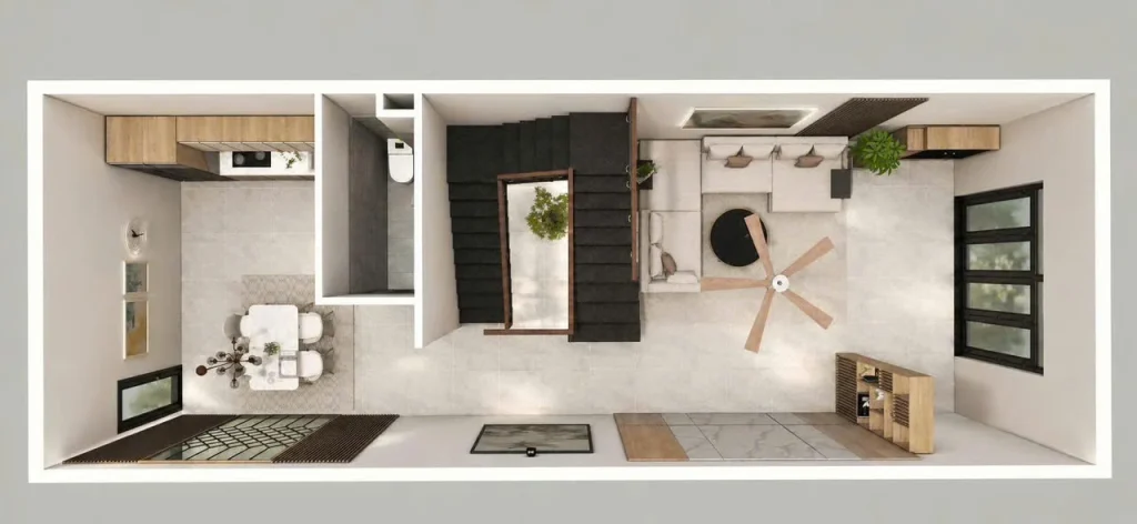 Mặt bằng 3D bố trí nội thất