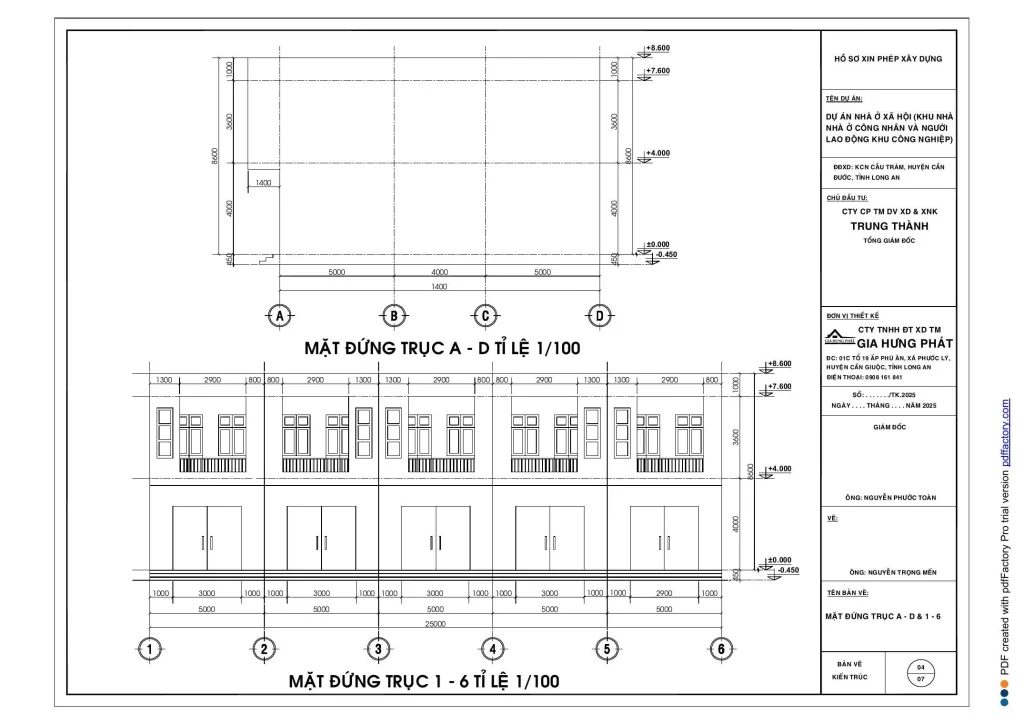 Mặt đứng – NOXH KCN Cầu Tràm