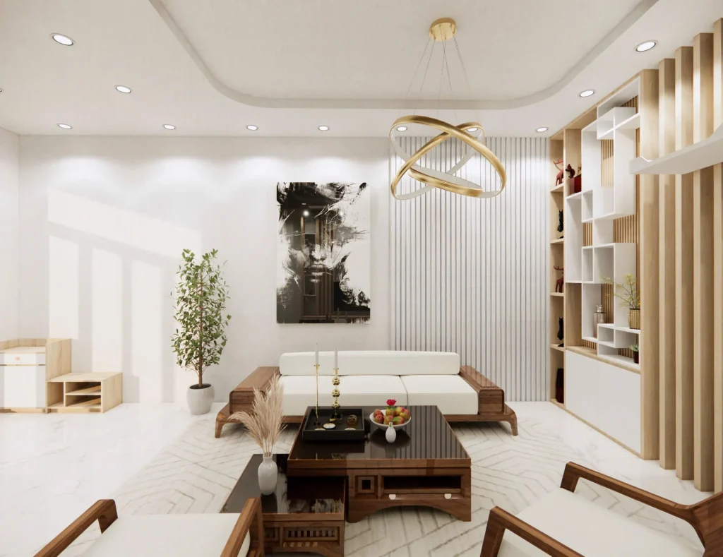 Phối cảnh nhà liền kề NOXH KCN Cầu Tràm 05 – Phối cảnh kiến trúc dãy nhà liền kề 1 trệt 1 lầu